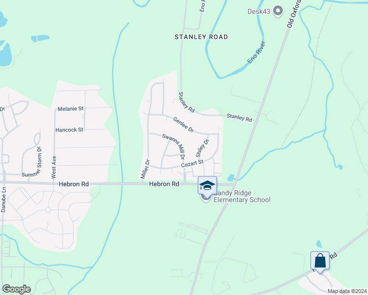 map of restaurants, bars, coffee shops, grocery stores, and more near 4806 Swanns Mill Drive in Durham