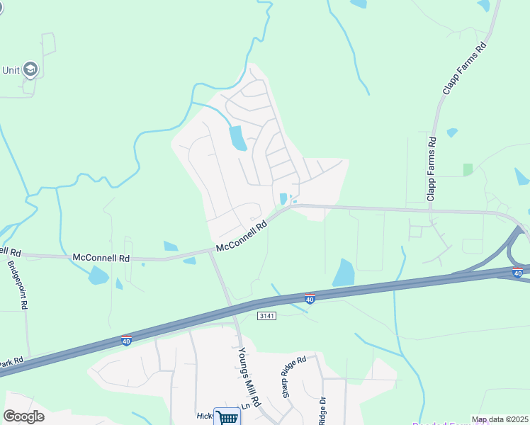 map of restaurants, bars, coffee shops, grocery stores, and more near 4263 Youngstown Drive in Greensboro