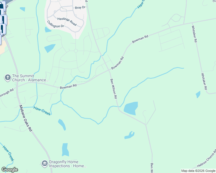 map of restaurants, bars, coffee shops, grocery stores, and more near 1315 Ben Wilson Road in Mebane