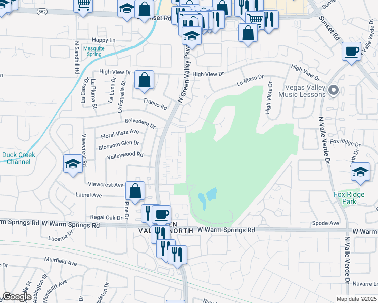 map of restaurants, bars, coffee shops, grocery stores, and more near 3017 La Mesa Dr in Henderson