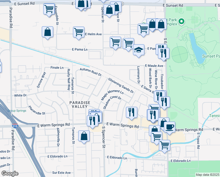 map of restaurants, bars, coffee shops, grocery stores, and more near 7056 Harbor View Drive in Las Vegas