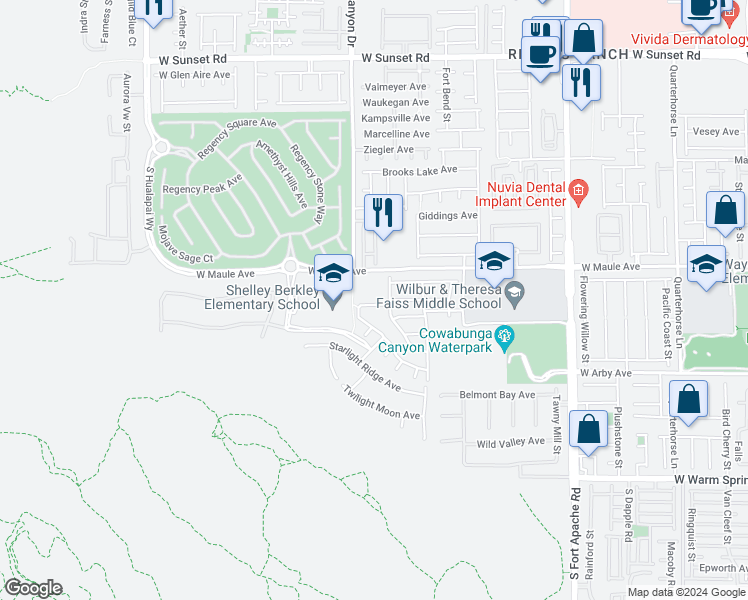 map of restaurants, bars, coffee shops, grocery stores, and more near 9768 Pyrite Mystery Avenue in Las Vegas