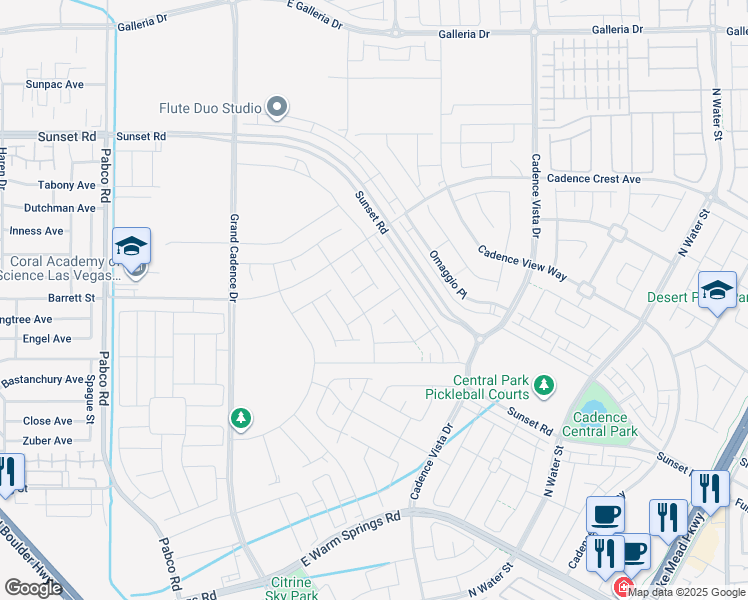 map of restaurants, bars, coffee shops, grocery stores, and more near 108 Antler Square Lane in Henderson