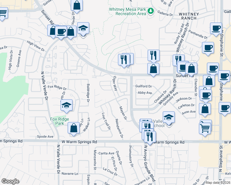 map of restaurants, bars, coffee shops, grocery stores, and more near in Henderson