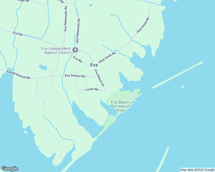 map of restaurants, bars, coffee shops, grocery stores, and more near 230 Eva Beach Drive in Eva