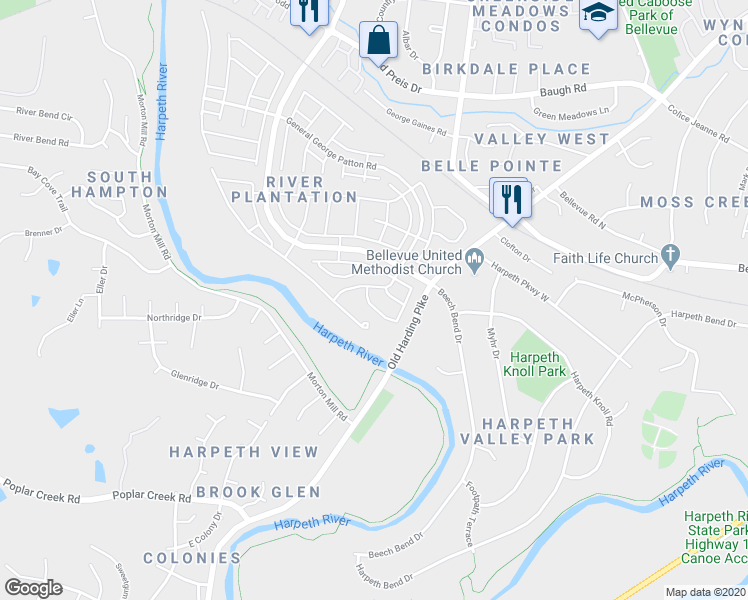 map of restaurants, bars, coffee shops, grocery stores, and more near 9226 Sawyer Brown Road in Nashville