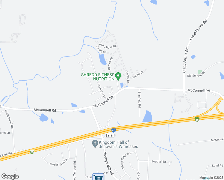 map of restaurants, bars, coffee shops, grocery stores, and more near 4224 Youngstown Drive in Greensboro