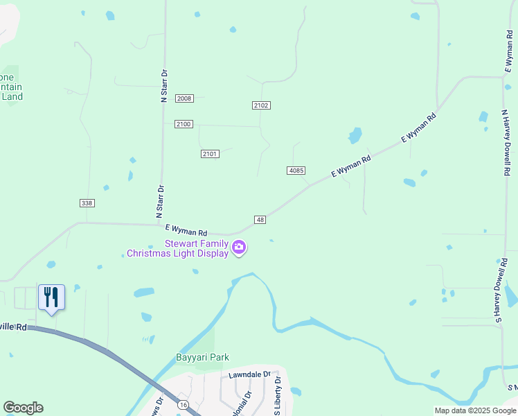 map of restaurants, bars, coffee shops, grocery stores, and more near 4380-4582 East Wyman Road in Fayetteville