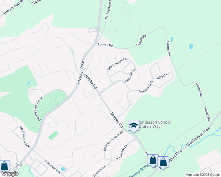 map of restaurants, bars, coffee shops, grocery stores, and more near 6018 Shannon Valley Farms Boulevard in Knoxville