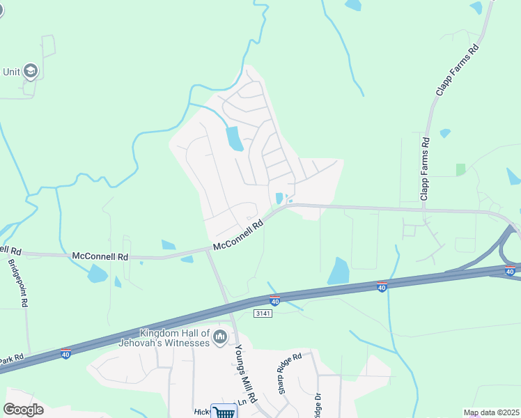 map of restaurants, bars, coffee shops, grocery stores, and more near 4257 Youngstown Drive in Greensboro