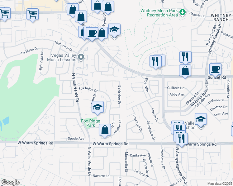 map of restaurants, bars, coffee shops, grocery stores, and more near 1804 Michaels Court in Henderson
