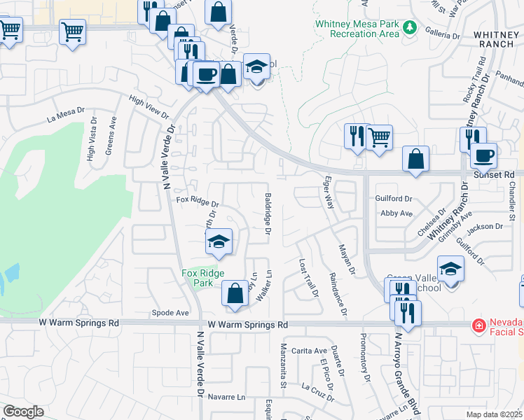 map of restaurants, bars, coffee shops, grocery stores, and more near 1804 Michaels Court in Henderson