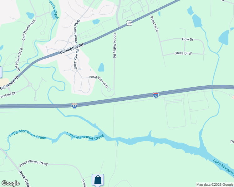 map of restaurants, bars, coffee shops, grocery stores, and more near 1169 Brooksridge Way in Whitsett