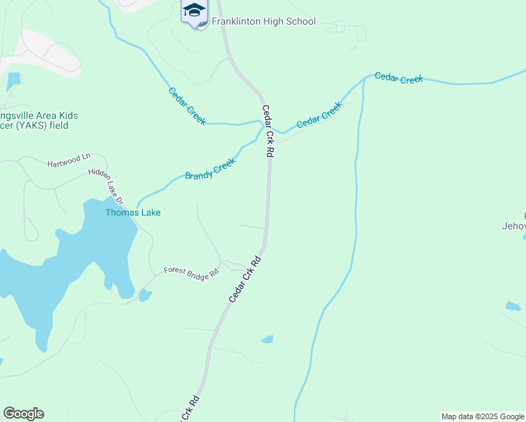map of restaurants, bars, coffee shops, grocery stores, and more near 1204 Cedar Creek Road in Franklinton