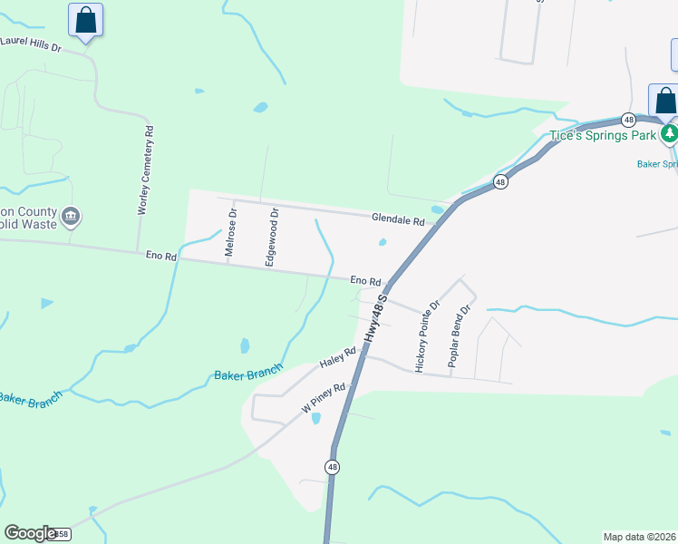 map of restaurants, bars, coffee shops, grocery stores, and more near 207-241 Eno Road in Dickson