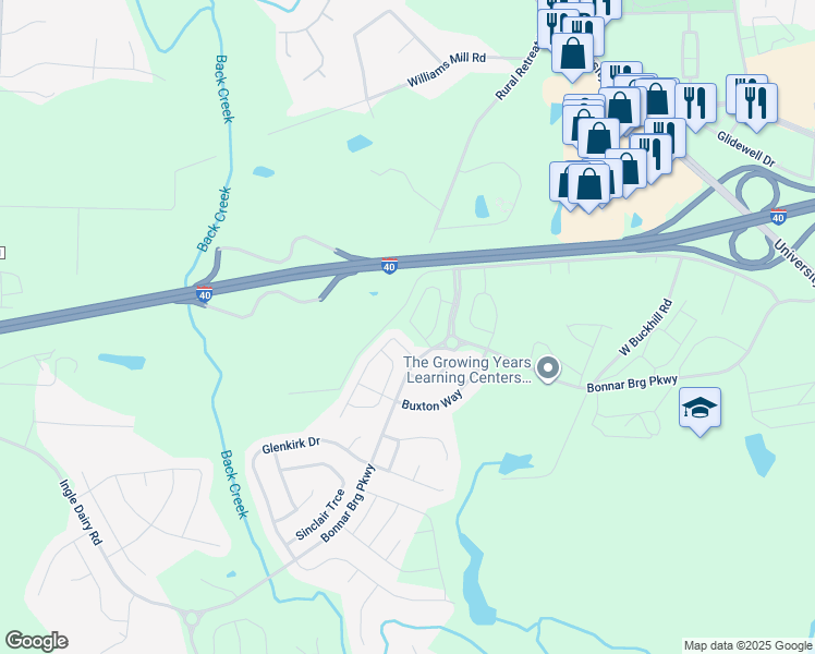 map of restaurants, bars, coffee shops, grocery stores, and more near 2146 Campbell Loop in Burlington