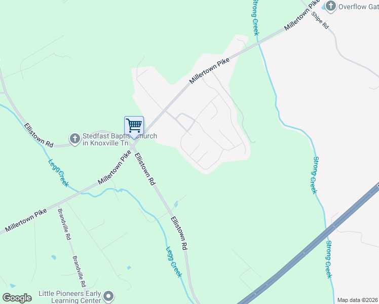 map of restaurants, bars, coffee shops, grocery stores, and more near 7955 Cambridge Reserve Drive in Knoxville