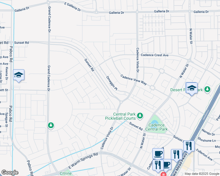 map of restaurants, bars, coffee shops, grocery stores, and more near 715 Pickled Pepper Place in Henderson