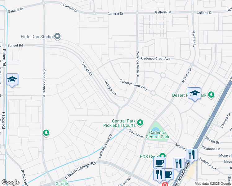 map of restaurants, bars, coffee shops, grocery stores, and more near Warm Springs Rd in Henderson