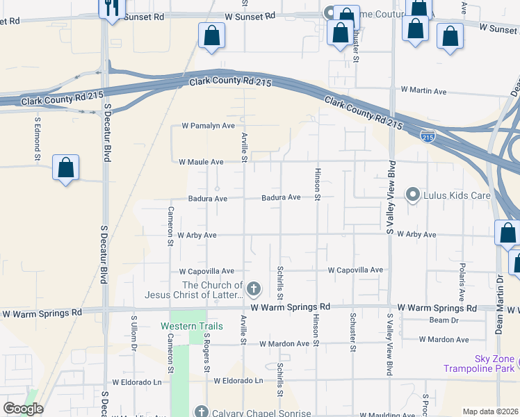 map of restaurants, bars, coffee shops, grocery stores, and more near 7060 Arville Street in Las Vegas