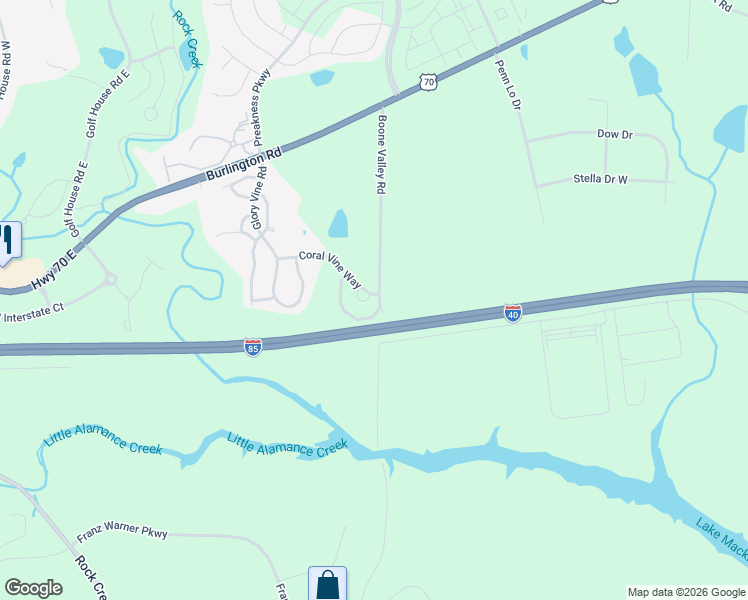 map of restaurants, bars, coffee shops, grocery stores, and more near 1169 Brooksridge Way in Whitsett
