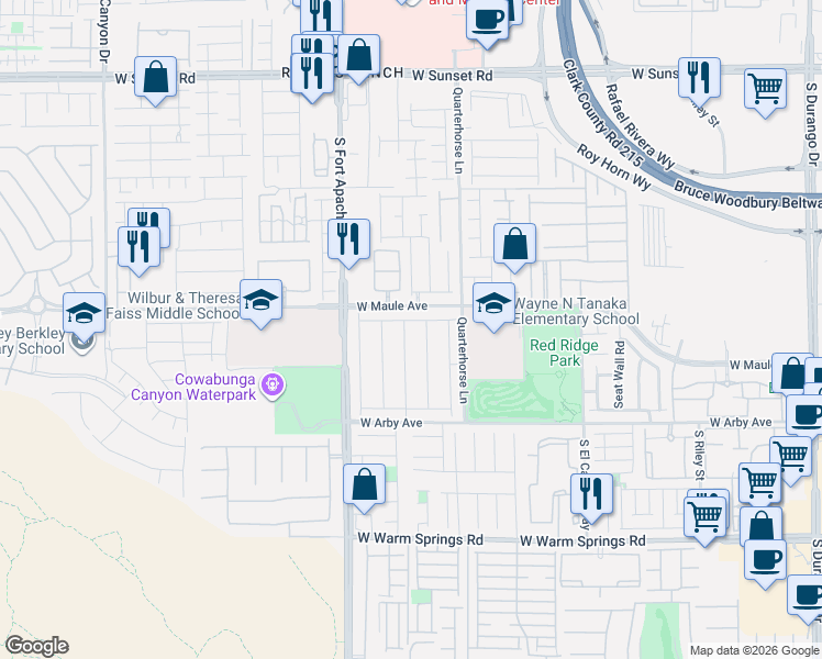 map of restaurants, bars, coffee shops, grocery stores, and more near 6932 Night Bloom Court in Las Vegas