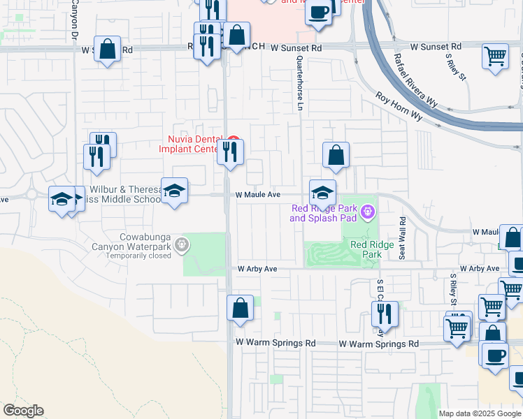 map of restaurants, bars, coffee shops, grocery stores, and more near 6931 Night Bloom Court in Las Vegas