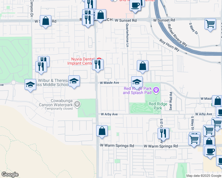 map of restaurants, bars, coffee shops, grocery stores, and more near 6931 Night Bloom Court in Las Vegas
