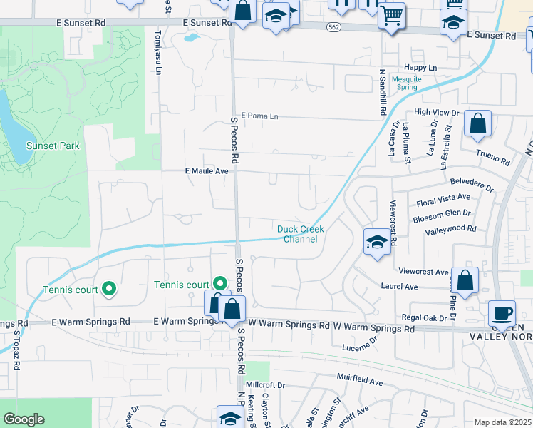 map of restaurants, bars, coffee shops, grocery stores, and more near 3470 Cosima Lane in Paradise