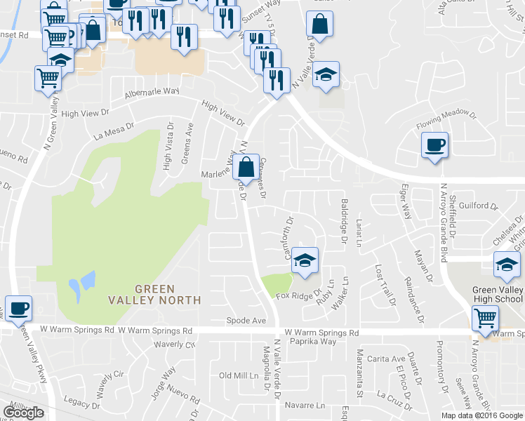 map of restaurants, bars, coffee shops, grocery stores, and more near 538 Lambeth Court in Henderson