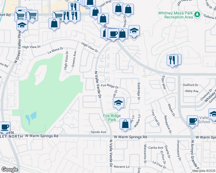 map of restaurants, bars, coffee shops, grocery stores, and more near 1853 Heydon Court in Henderson
