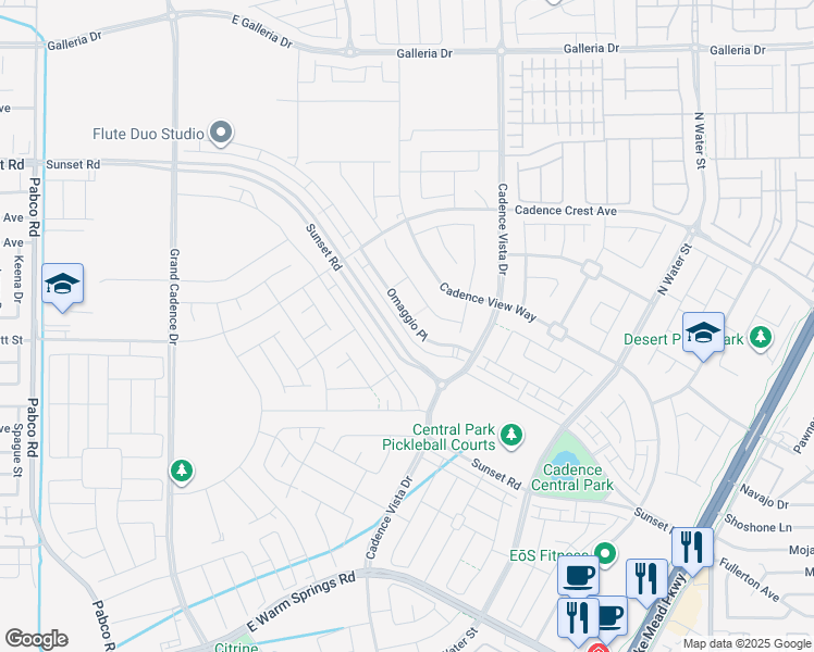 map of restaurants, bars, coffee shops, grocery stores, and more near 719 Omaggio Place in Henderson