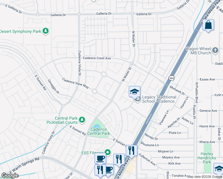 map of restaurants, bars, coffee shops, grocery stores, and more near 548 Possibilities Street in Henderson