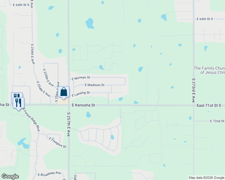map of restaurants, bars, coffee shops, grocery stores, and more near 33738 East 740 Road in Wagoner