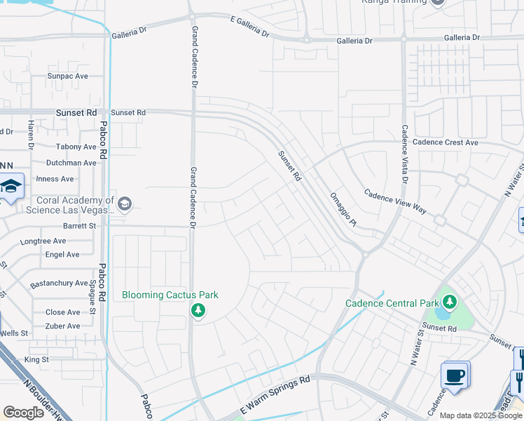 map of restaurants, bars, coffee shops, grocery stores, and more near 741 Monroe Hill Place in Henderson