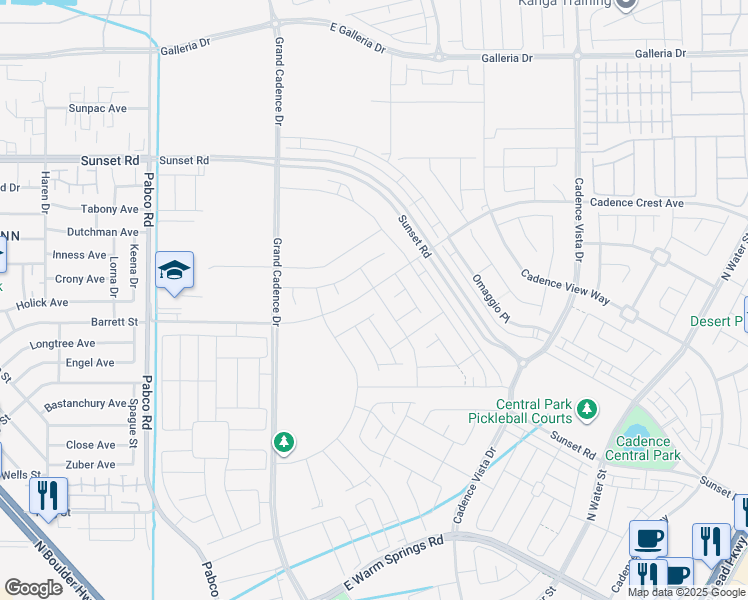 map of restaurants, bars, coffee shops, grocery stores, and more near 741 Monroe Hill Place in Henderson