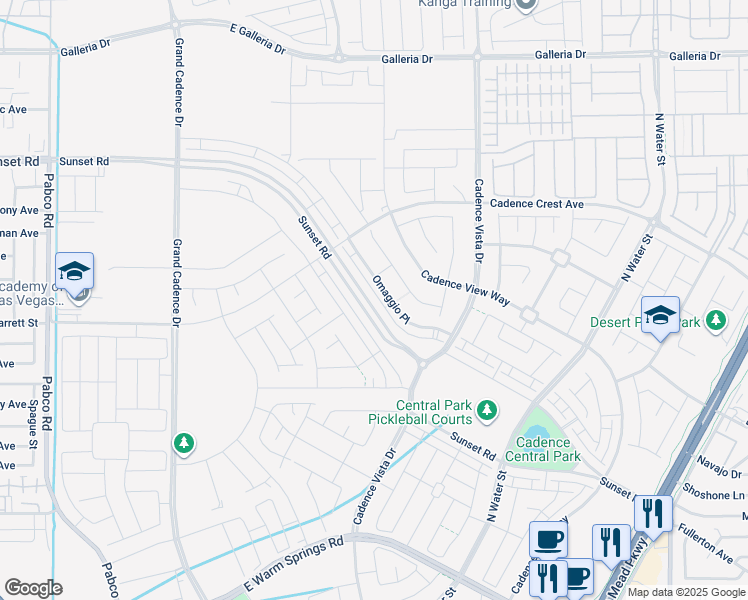 map of restaurants, bars, coffee shops, grocery stores, and more near 760 Omaggio Place in Henderson