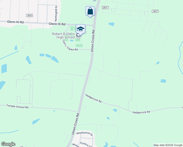 map of restaurants, bars, coffee shops, grocery stores, and more near 1641 Union Cross Road in Kernersville