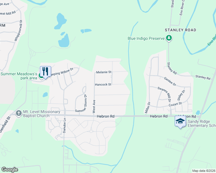 map of restaurants, bars, coffee shops, grocery stores, and more near 727 Hancock Street in Durham