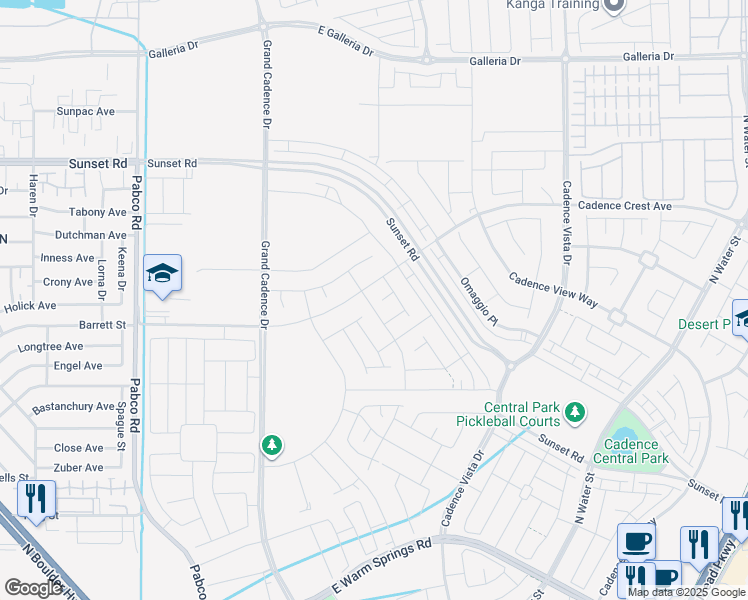 map of restaurants, bars, coffee shops, grocery stores, and more near 740 Monroe Hill Place in Henderson