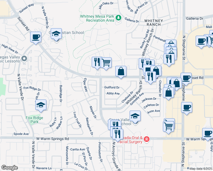 map of restaurants, bars, coffee shops, grocery stores, and more near 528 Sheffield Drive in Henderson