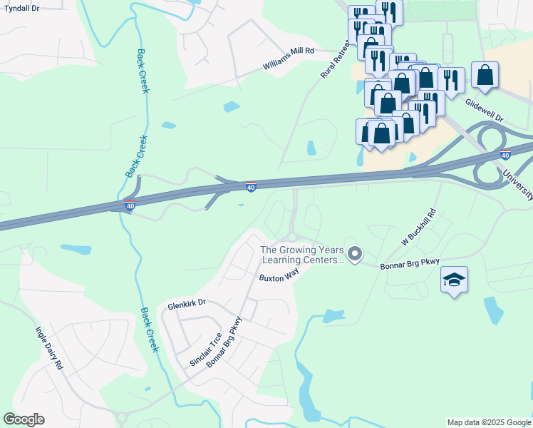 map of restaurants, bars, coffee shops, grocery stores, and more near 2188 Campbell Loop in Burlington