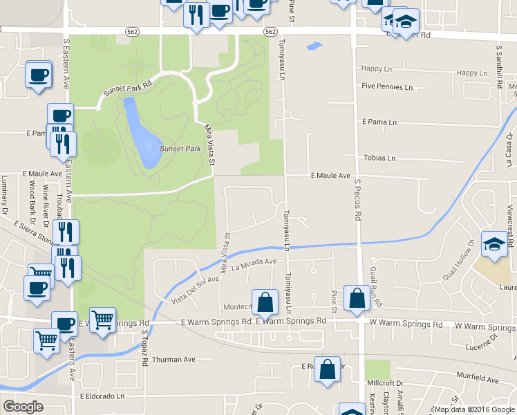 map of restaurants, bars, coffee shops, grocery stores, and more near 6995 Alamitos Circle in Las Vegas