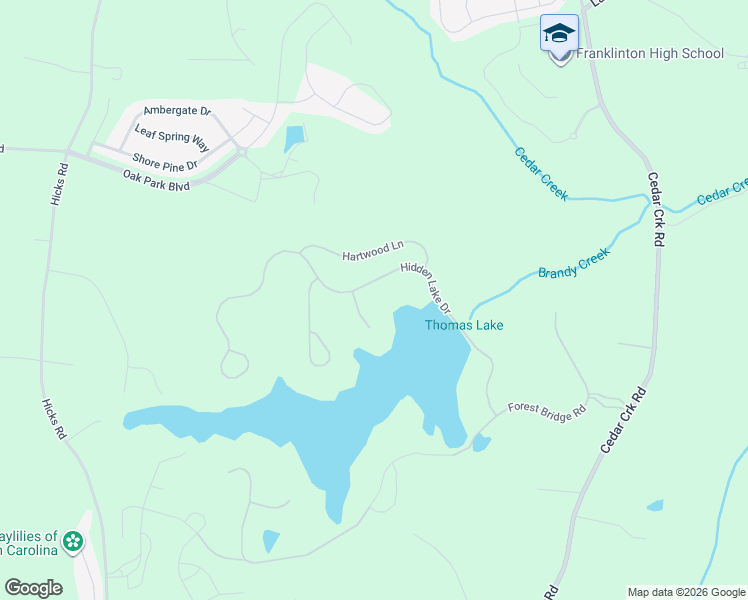 map of restaurants, bars, coffee shops, grocery stores, and more near 15 Sourwood Court in Youngsville