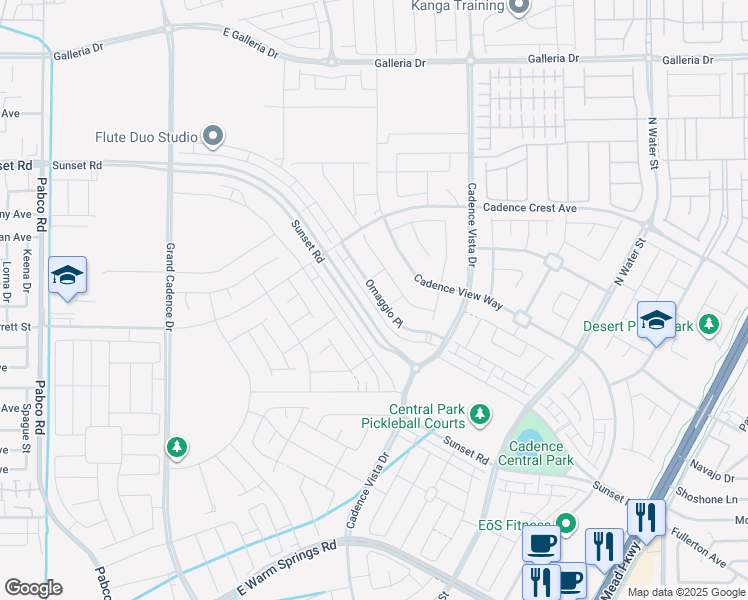map of restaurants, bars, coffee shops, grocery stores, and more near 735 Omaggio Place in Henderson