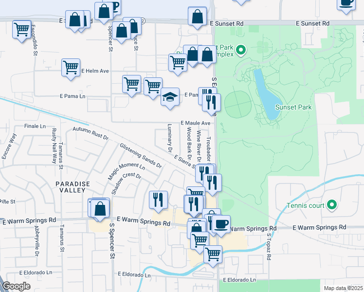 map of restaurants, bars, coffee shops, grocery stores, and more near 6984 Wineberry Dr in Las Vegas