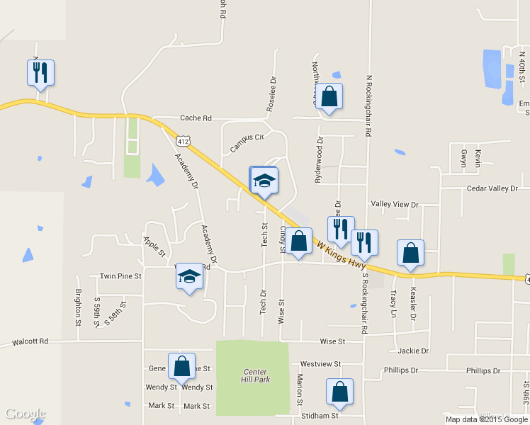 map of restaurants, bars, coffee shops, grocery stores, and more near 5201 Jetton Circle in Paragould