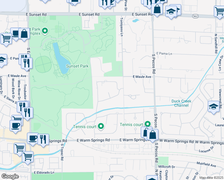 map of restaurants, bars, coffee shops, grocery stores, and more near 7001 Alamitos Circle in Las Vegas