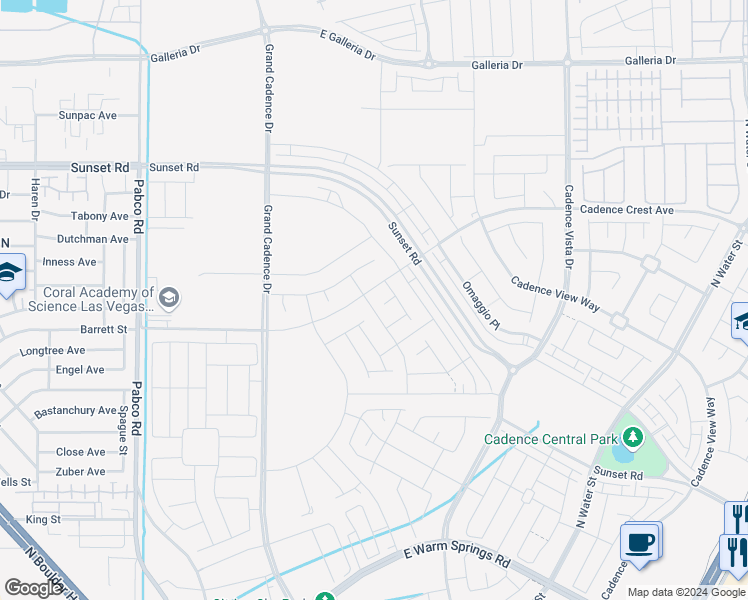 map of restaurants, bars, coffee shops, grocery stores, and more near 744 Monroe Hill Place in Henderson