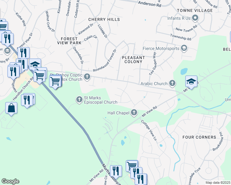 map of restaurants, bars, coffee shops, grocery stores, and more near 4812 Buckpasser Court in Nashville